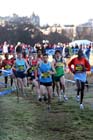 Jonny Taylor and Asbel Kiprop lead the invitational mens 4k BUPA Great Edinburgh Cross Country. Photo: David T. Hewitson/Sports for All Pics